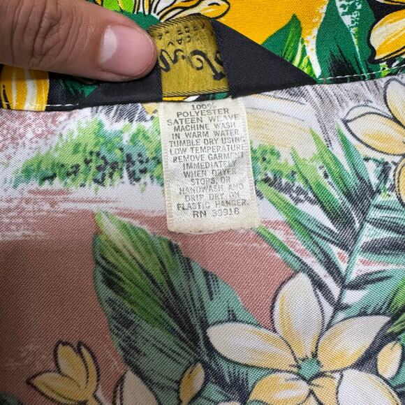 Vintage Mr. Jan Men's Open Collar Hawaiian Shirt Button Short Sleeve Size Large - Picture 4 of 5